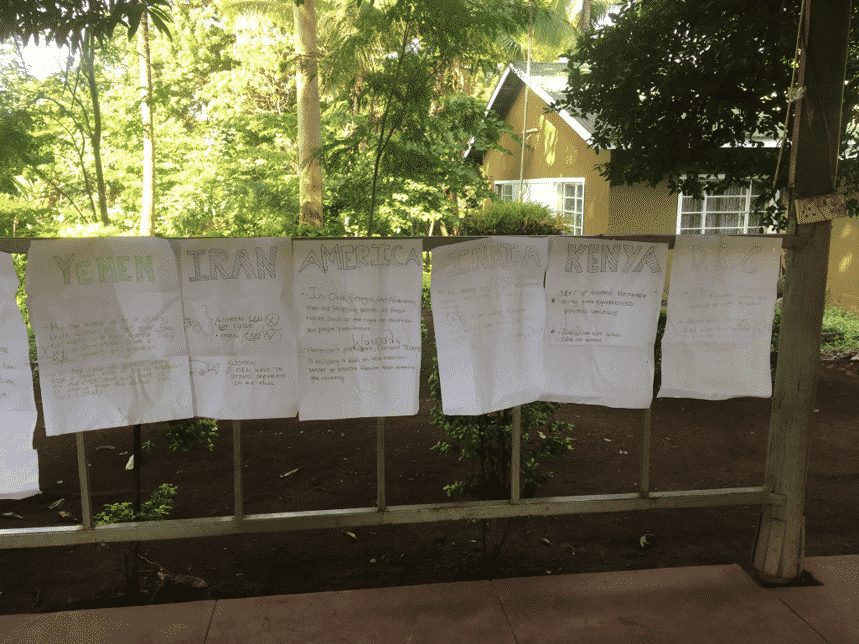 poster boards on Gender Equality created by young Tanzanian girls