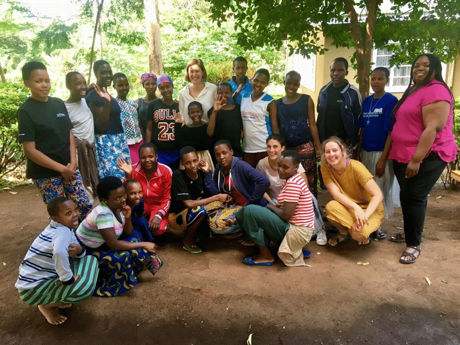 gender equality interns with teenage Tanzanian girls