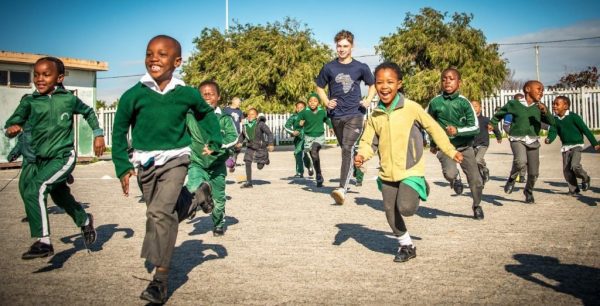 sports coaching and development volunteer with school kids in Cape Town