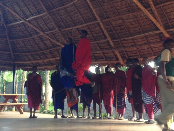men of Moshi, Tanzania performing a cultural dance
