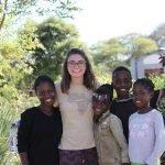 gender equality intern with local kids of Zambia