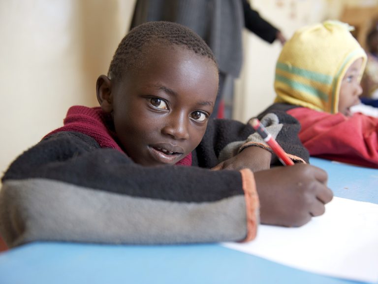 A heartfelt moment from a volunteer teaching vulnerable children in Kenya.