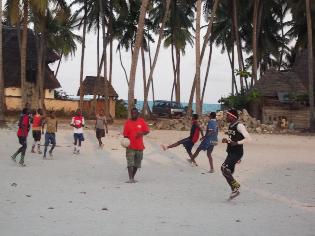 Maasai tribe in Moshi, Tanzania playing sports