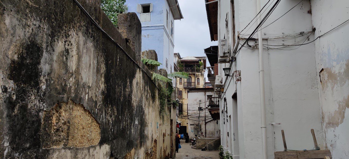 View of city neighbourhood in Zanzibar.