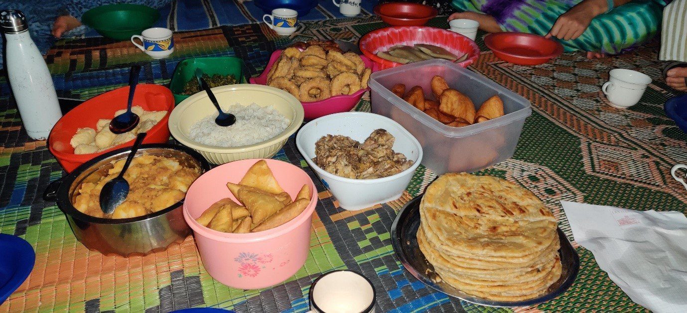 Table of traditional food in Zanzibar.
