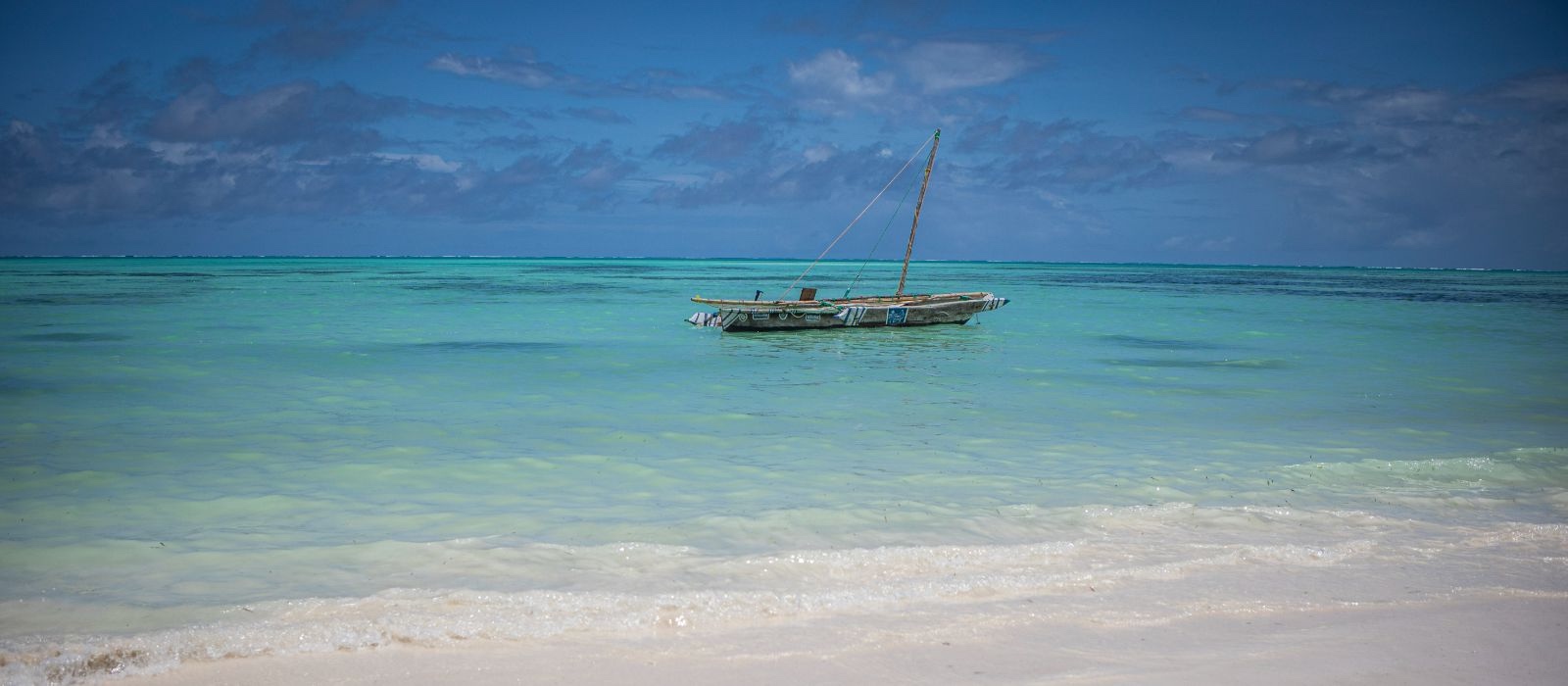 crystal clear beach in Zanzibar